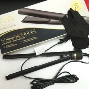 Hot Tools Pro Artist Black Gold Collection 1 1/4" Ionic Salon Flat Iron